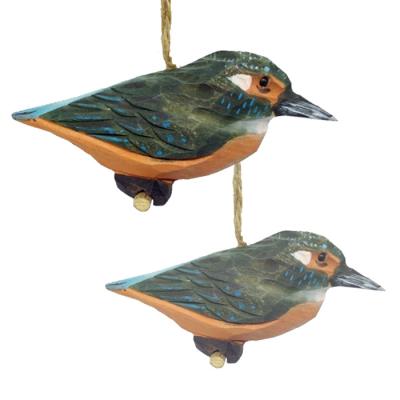 China 100% Factory Sale Handmade Carved Wooden Bird Hanging Decorations for sale