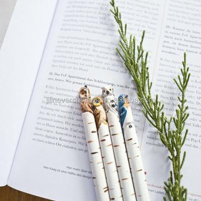 China Newest Design Promotional Birch Wood Pen Bird Ball Pen Craft, Wood Pen for sale