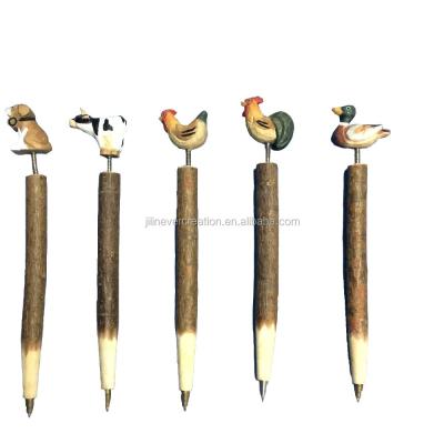 China Cheap Fancy Wooden Ballpoint Pen Craved Europe Top Selling Animal Wooden Ballpoint Pen for sale