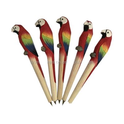 China Promotional Pen Newest Fashion Lightning Parrot Wooden Pen With Carving for sale