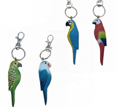 China Custom Wholesale High Quality Animal Parrot Gift Or Decoration Wooden Custom Key Chain for sale