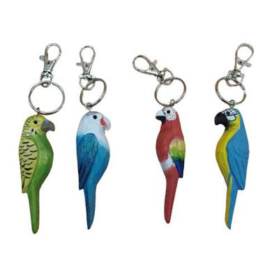 China Gift or Decoration Manufacturers Supply Wooden Shape Animal Parrot Manufacturing Key Chain for sale