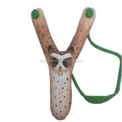 China Natural carved wooden owl slingshot for sale