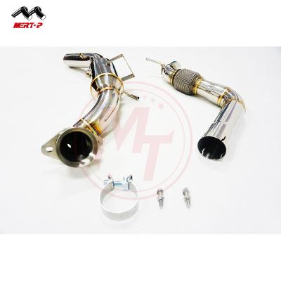 China SS304 MERTOP RACING exhaust pipe for 2015-2016 FO rd mus*tang 2.3T decat downpipe for sale