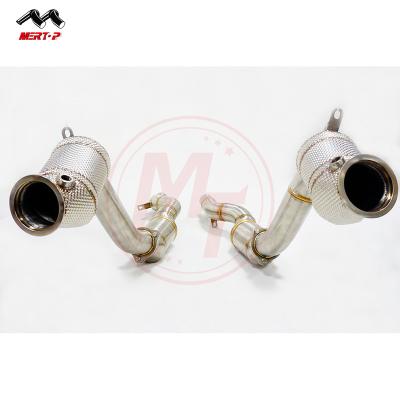 China SS304 MERTOP RACING Sandbar Enne 958.2 3.6T S 3.6L V6 2015-2018 Heat Shield Downpipe for sale