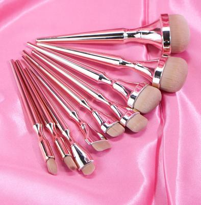 China Angular Blush Gold Make Up Brush Concealer Eyelash Beauty Makeup Brush High Quality Cosmetic With Makeup Brush Holder for sale