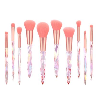 China Angular Blush Cosmetic Pink Diamond Makeup Brush Custom Size Brushes Beauty Set With Makeup Brushes Pack for sale