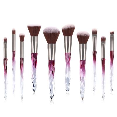 China Angular Blush Purple Size Diamond Makeup Brush Travel Makeup Brush Set For Makeup Mask Application for sale