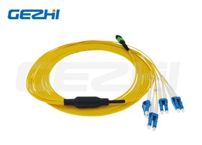 China Optical Fanout Cable LC SC Simplex 8 Cores Os2 Singlemode 9/125 10m MPO Fiber Patch Cord Type B for sale