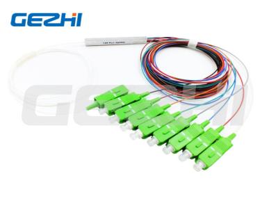 China Fiber Optic 1x4/1x8 Mini PLC Splitter G657A Fiber Type 3.8-24.5 dB Insertion Loss Guaranteed for sale