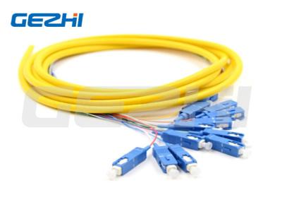 China OFNP Jacket 6Cores/12Cores SM SC Optical Fiber Pigtail Distribution Cable Multimode Fiber Optic Cable for sale