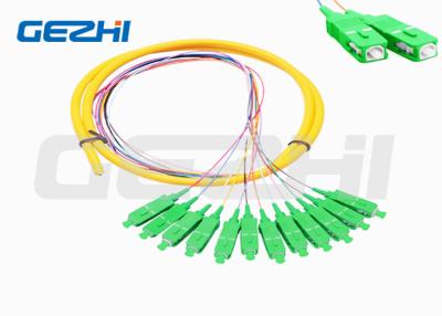 China 9/125 Fiber Optic Pigtail 1.2m SC/APC Single Mode 12 Strand Fiber Optic Cable for sale