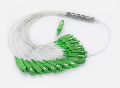 China 1x2 PLC SC/APC Fiber Optic Splitter FTTH SM 0.9mm G657A1 1m Optical Fiber PLC Splitter for sale