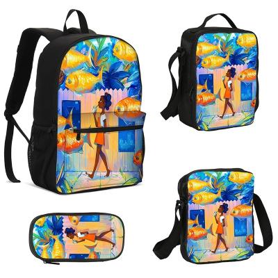 China Fashion Fancy Waterproof Unisex Waterproof Backpack Set Kids Backpack Set For School for sale