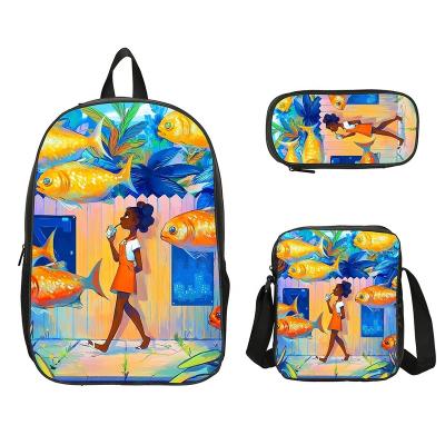 China Waterproof Hot Style Waterproof Backpack Set Fashion Fancy Kids Backpack Lunch Box Set for sale