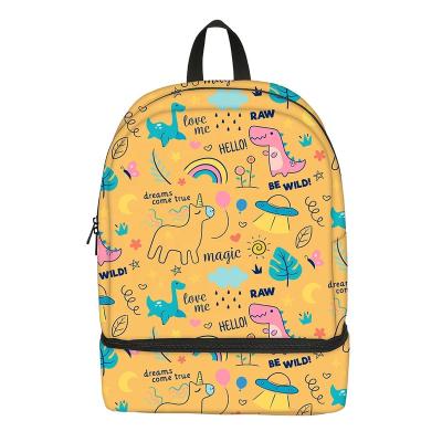 China Waterproof Meal Prep Lunch Bag Dinosaur Unisex Cartoon Printing Insulated Thermal Cooler Shoulder Backpack for sale