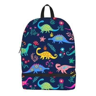 China Wholesale Waterproof Dinosaur Printing Custom Insulated Thermal Waterproof Ice Bags Cooler Lunch Bag Picnic Cooler Backpack for sale