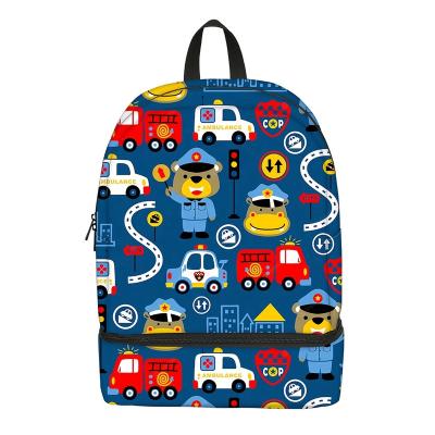 China Hot Selling Waterproof Car Printing School Backpack With Lunch Cooler Compartment 12 Boxes Backpack Cooler Bag For Camping for sale