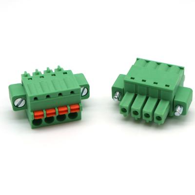 China Wire Connecting Good Quality 2 Terminal Blocks Electronic PCB Spring Connector Screwless Pole 3.81Mm Pitch Good Price for sale