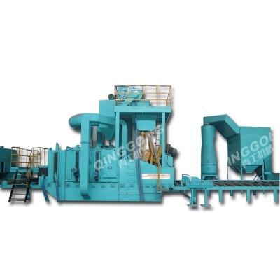 China Building Material Shops Automatic Rust Remove Steel Plate Shot Blasting Machine With Paint Preservation And Drying System Line for sale