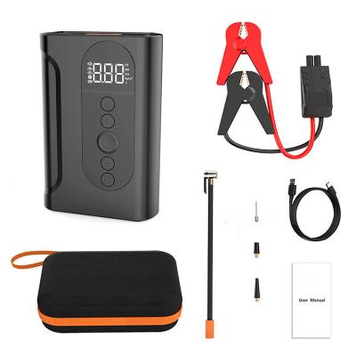 China Passenger Car Battery Charger Mini Powerbank 24v Multifunctional 12v Power Bank Portable Car Jump Starter with Air Compressor Pump Jumpers Kit for sale