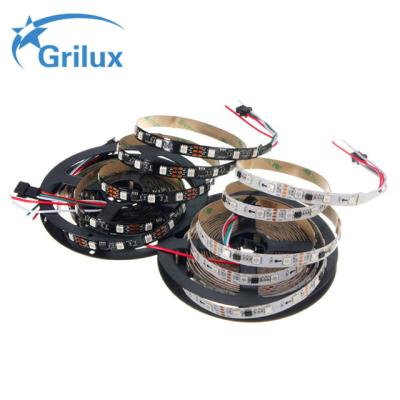 China Warehouse DC12V WS2811 5050 RGB 1 Led Pixel Strip Light Full Colors Ribbon Digital Led Flexible Flexible External IC Control 3 Led for sale