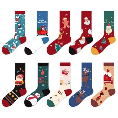 China Custom Made Winter Autumn Antibacterial Snowflake Cotton Snowflake Cotton Crew Socks Amazon Winter Antibacterial for sale