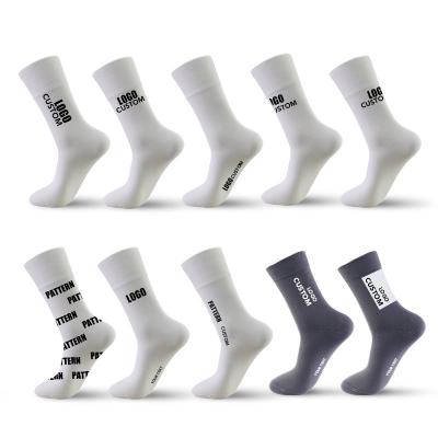 China Own Mens Casual Cotton QUICK DRY Designer Printed Socks For Men Crew Knocks Logo Design Embroidered High Quality Custom Made Custom Knit for sale