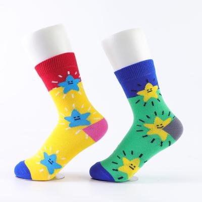 China QUICK DRY kids happy funny color bangs babies tube socks kids fashion quality cotton socks for sale