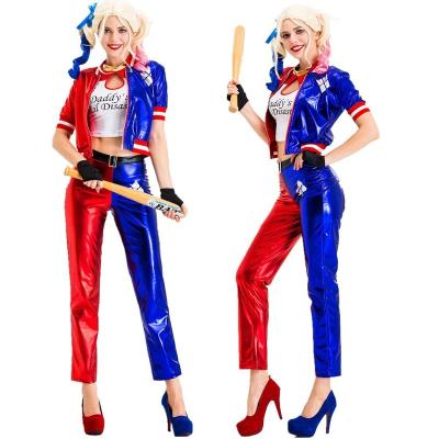 China Adult Squad Harley Quinn Suit Suicide Squad Harley Quinn Polyester Halloween Costume Suicide Costume for sale