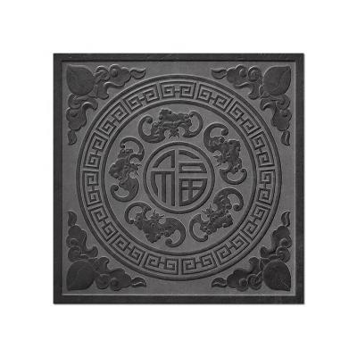 China Chinese Style rustic tile design black 400x400 ceramic tiles for outdoor wall floor decoration for sale