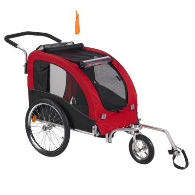 China Other Large Size 2 In 1 Dog Trailer, Folding Pet Trailer For Bicycle Can Use As Pet Stroller for sale