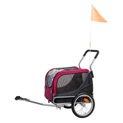 China Factory Sale Viable Chinese Pet Stroller Bike Trailer With Handle Bar, Pet Bicycle Trailer For Medium Dog for sale