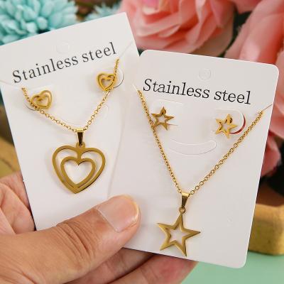 China Wholesale CLASSIC Stainless Steel ECG Butterfly Elephant Necklace Animal Earring Set Gift Stainless Steel Heart Charms For Women Jewelry for sale