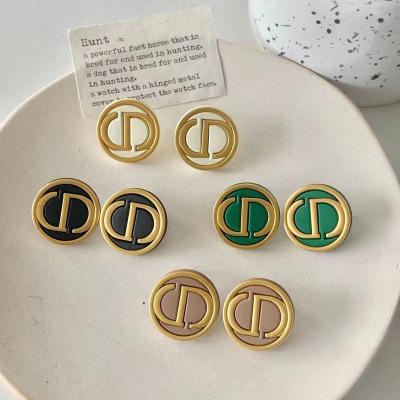 China Luxury designer brand letter CD cc luxury GG earrings custom made TRENDY 2022 fashion round earrings for women for sale