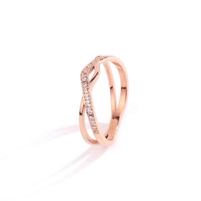 China High quality custom made anillos rose gold ring stainless steel adjustable women rings for girls non tarnish rings for sale