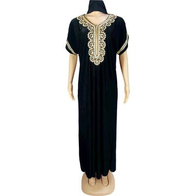 China African Middle Size Dress Women's Clothing Embroidery Dress Muslim Dress Embroidery Dress Muslim Ice Silk Long Dress Islamic Muslim Long Dress Ice Silk Factory Factory Custom Your Logo for sale