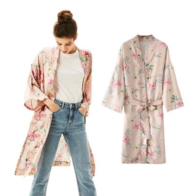 China QUICK DRY custom made floral women wedding pajamas cheap long robe nightgown bridesmaid dress for sale