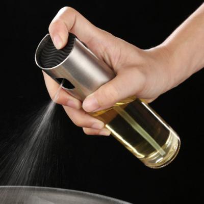 China Sustainable Glass Oil Sprayer Dispenser Bottle Squeezable Glass Oil Bottle For Cooking for sale