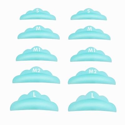 China Makeup Beauty Tool For Softer Eye Lash Lift Pads Shields DIY Eyelash Lift Pads At Home 10 Pcs Sky Blue Eyelash Perm Rods 5 Size Reusable Silicone Eye Wick for sale