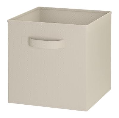 China Non Woven Fabric Modern Storage Bin For Clothes Storage Organizer Foldable Fabric Cube Baskets Features Double Handles for sale