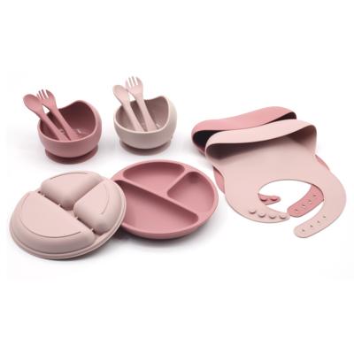 China Waterproof Baby Bibs Baby Bibs Silicone Baby Bowl Soft Stocked Silicone Spoon Set for sale