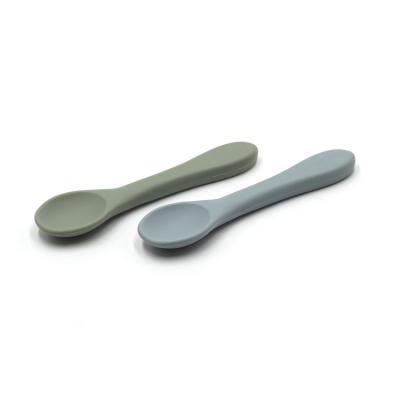 China Stocked High Quality Food Grade Silicone Kitchen Spoon Custom Baby Spoon for sale