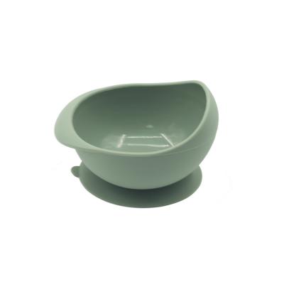 China Kids Food Grade Soft Silicone Oval Shape Baby Bowl With Suction For Kids for sale