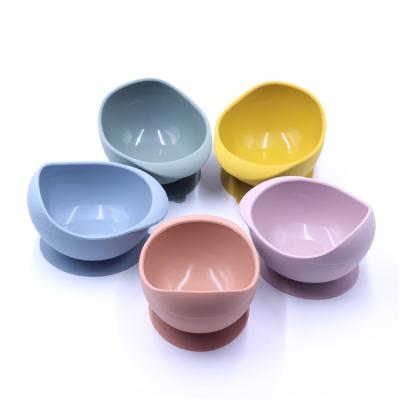 China Wholesale Silicone Baby Bowl Baby Silicone Food Grade Suction Stocked Feeding Bowl for sale