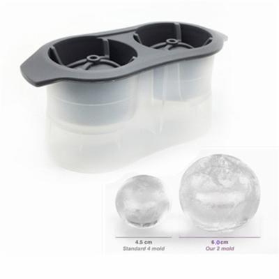 China Silicone 2 Round Ice Ball Mold Food Grade Stocked Ice Cream Tool Kit for sale