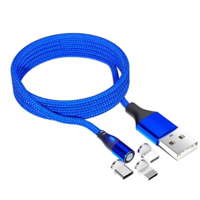 China USB Fast Charger Cable LED Indicator 3 in 1 Magnetic USB Cable Data Transfer USB Cable for USB Type-C Micro IOS for sale