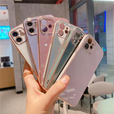 China Fanshion Handsome High Quality Two-in-One Plating 6D Screen-printed Glass Phone Case For Iphone 13 Pro Max for sale