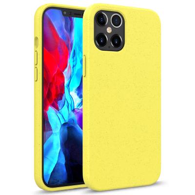 China Fanshion Natural Wheat Straw Matte Case For Iphone 13 Pro Max Case Eco-friendly Cover For Apple iPhone Soft Silicone Cover for sale