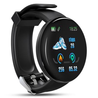 China Cheap Touch Screen 1.44 Inch Round Screen Heart Rate Blood Pressure Waterproof D18s Smart Watch Wristband for sale